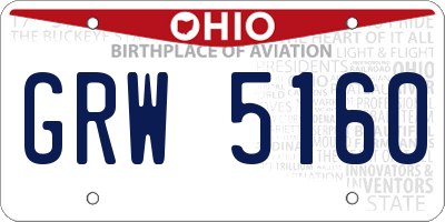 OH license plate GRW5160