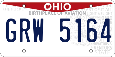 OH license plate GRW5164