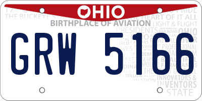 OH license plate GRW5166