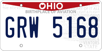 OH license plate GRW5168