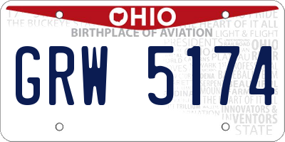 OH license plate GRW5174