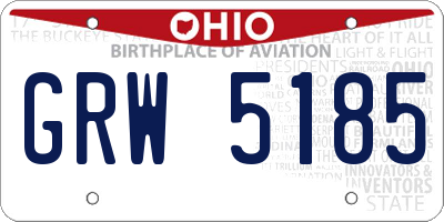 OH license plate GRW5185