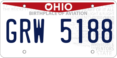 OH license plate GRW5188