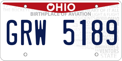 OH license plate GRW5189