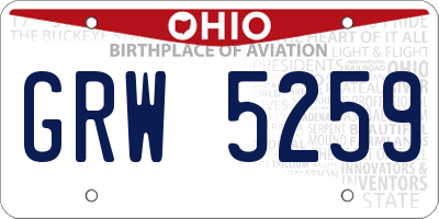 OH license plate GRW5259