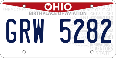 OH license plate GRW5282