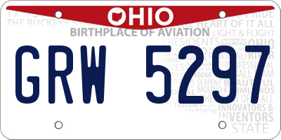 OH license plate GRW5297