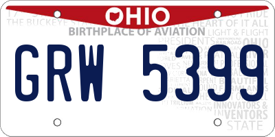 OH license plate GRW5399