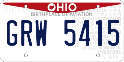 OH license plate GRW5415
