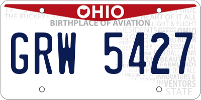 OH license plate GRW5427