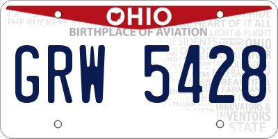 OH license plate GRW5428