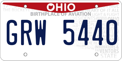 OH license plate GRW5440