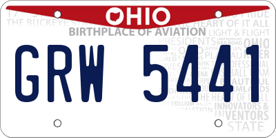 OH license plate GRW5441