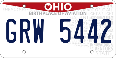 OH license plate GRW5442