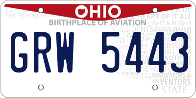 OH license plate GRW5443