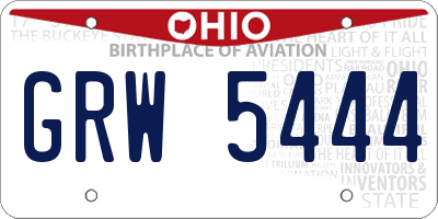 OH license plate GRW5444