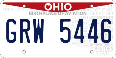 OH license plate GRW5446