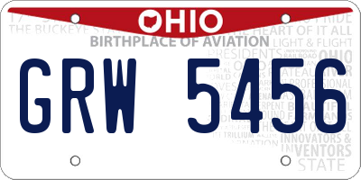 OH license plate GRW5456