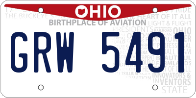 OH license plate GRW5491
