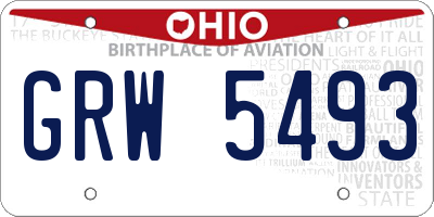 OH license plate GRW5493