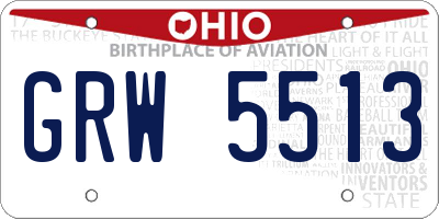OH license plate GRW5513