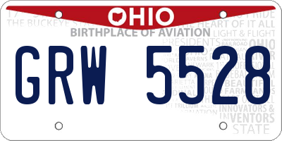 OH license plate GRW5528