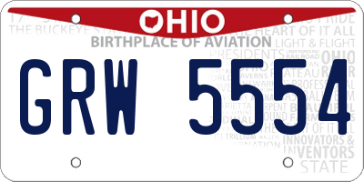 OH license plate GRW5554