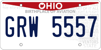 OH license plate GRW5557