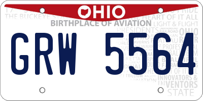 OH license plate GRW5564