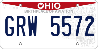 OH license plate GRW5572