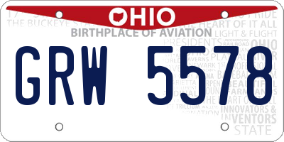 OH license plate GRW5578