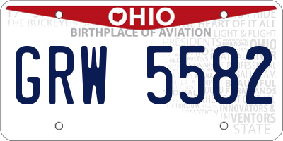 OH license plate GRW5582
