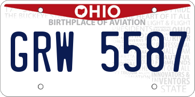 OH license plate GRW5587