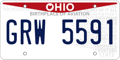 OH license plate GRW5591