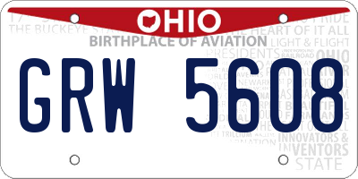 OH license plate GRW5608