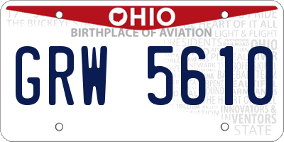 OH license plate GRW5610