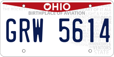 OH license plate GRW5614