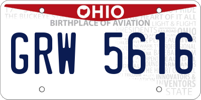 OH license plate GRW5616