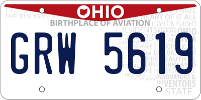 OH license plate GRW5619