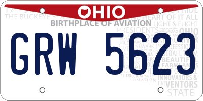 OH license plate GRW5623