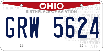 OH license plate GRW5624