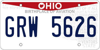 OH license plate GRW5626
