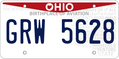OH license plate GRW5628