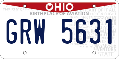 OH license plate GRW5631