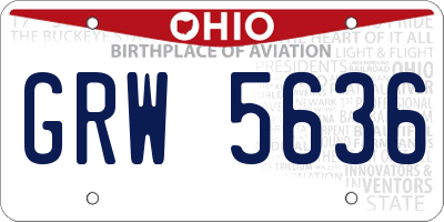 OH license plate GRW5636