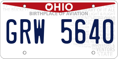OH license plate GRW5640