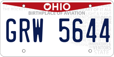 OH license plate GRW5644