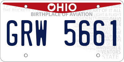 OH license plate GRW5661