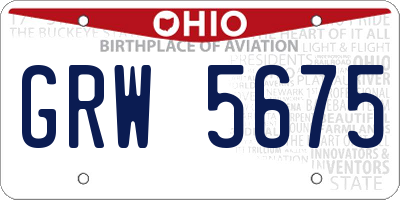 OH license plate GRW5675