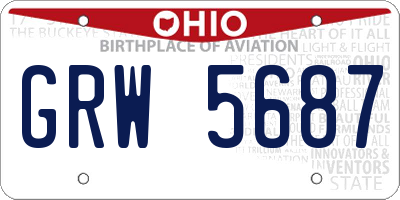 OH license plate GRW5687